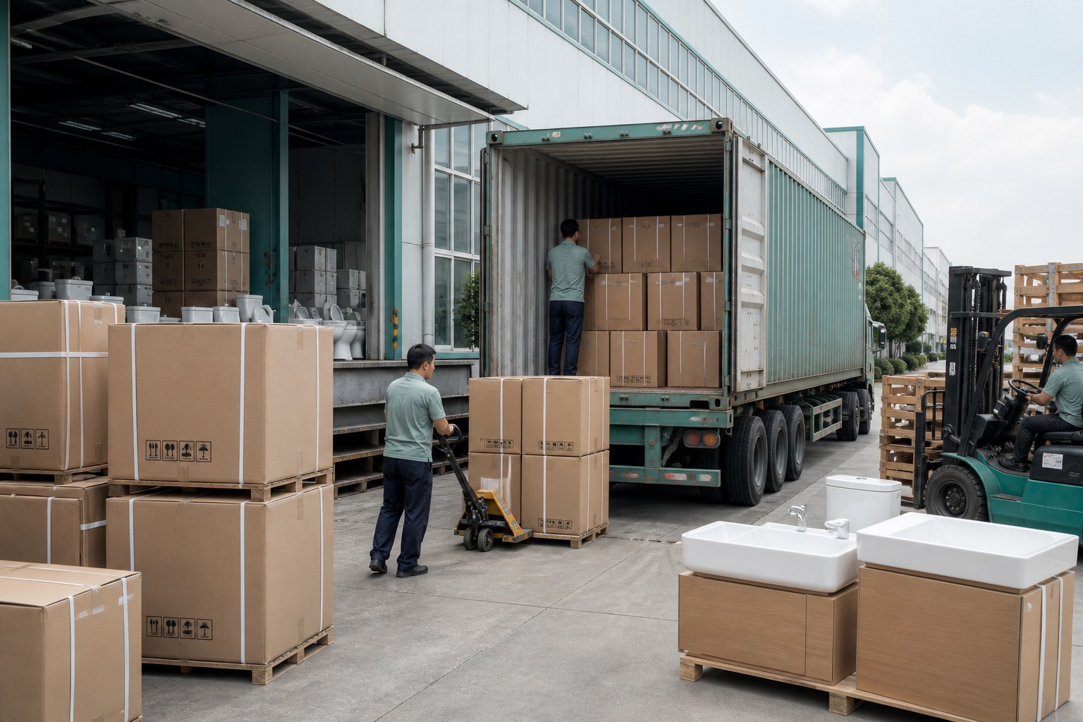Factory cartons loading=
