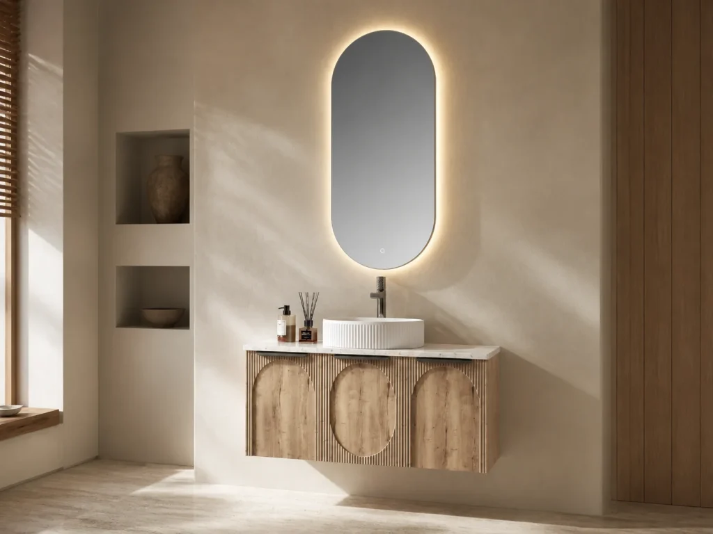 Wall-hung bathroom vanity scene